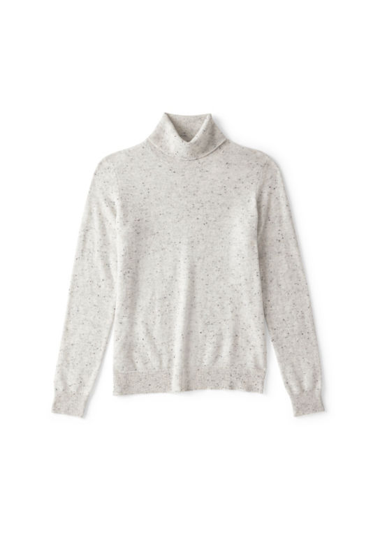 Classic Cashmere Turtleneck - LIGHT GRAY HEATHER DONEGAL