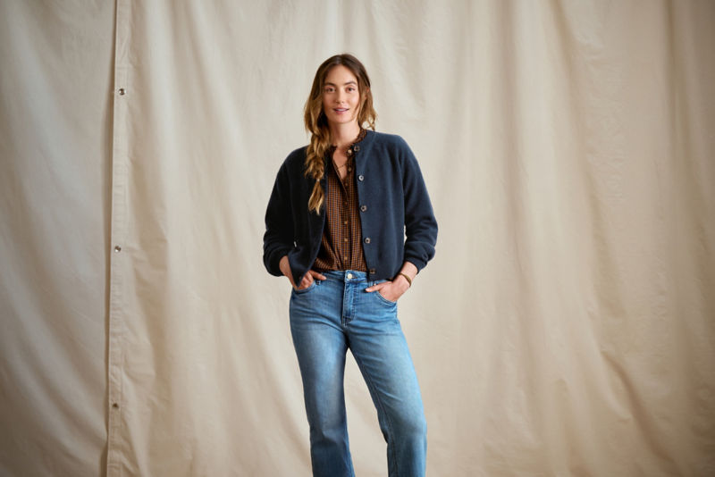 Boiled Cashmere Cardigan - DARK NAVY