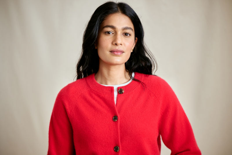 Boiled Cashmere Cardigan - CURRANT image number 1