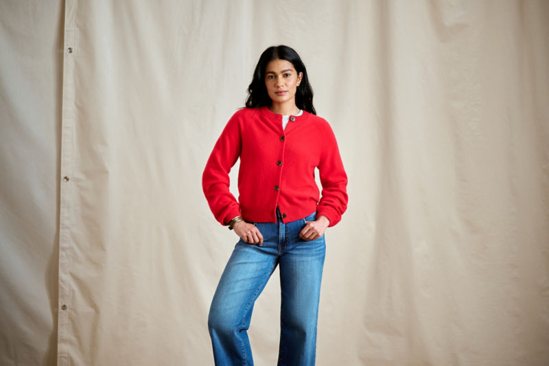 Boiled Cashmere Cardigan - CURRANT