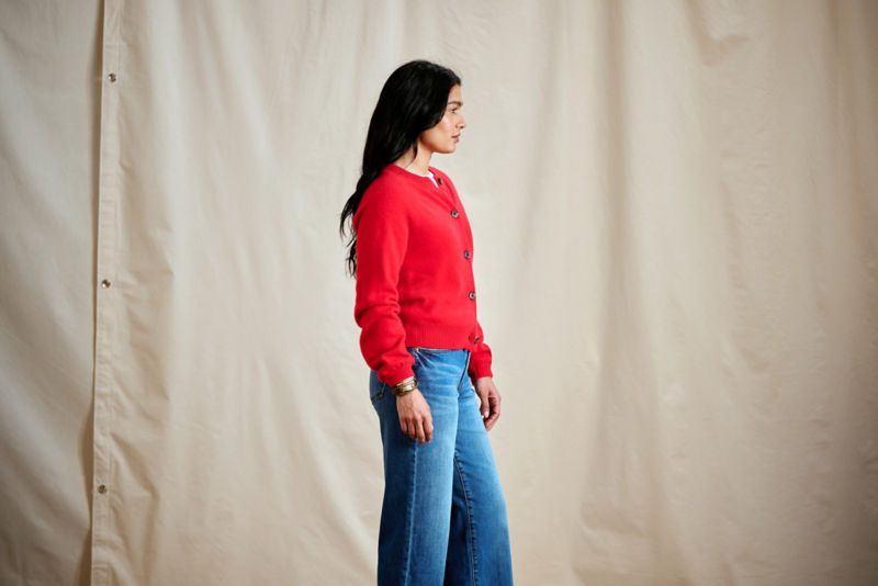 Boiled Cashmere Cardigan - CURRANT image number 4