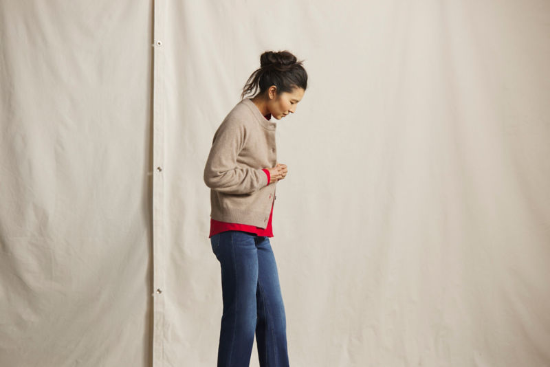 Boiled Cashmere Cardigan - OATMEAL HEATHER image number 2