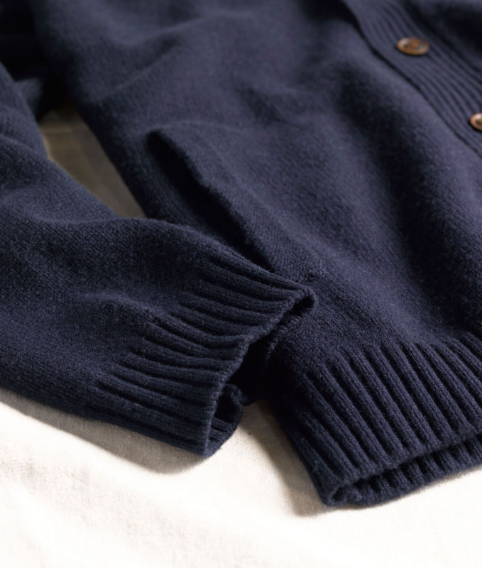 Wool Shawl Cardigan - TRUE NAVY image number 5