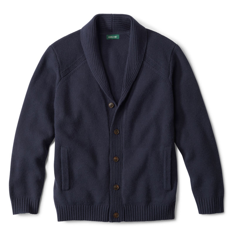 Wool Shawl Cardigan - TRUE NAVY