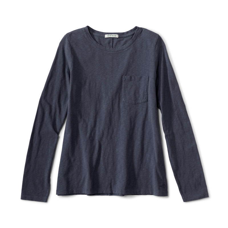 Canyon Garment-Dyed Long-Sleeve Crew Tee - TRUE NAVY