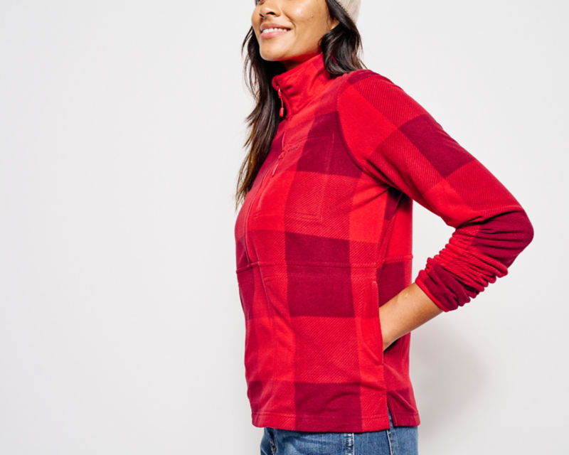 Hill Country Microfleece 1/2-Zip - CRIMSON BUFFALO CHECK image number 4