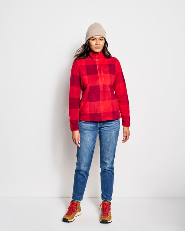 Hill Country Microfleece 1/2-Zip - CRIMSON BUFFALO CHECK