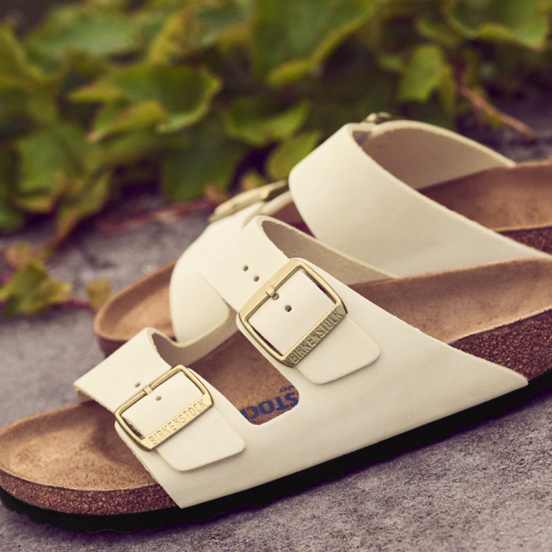 Women&rsquo;s Birkenstock&reg; Arizona Soft Footbed Ecru Nubuck - ECRU C-D image number 2