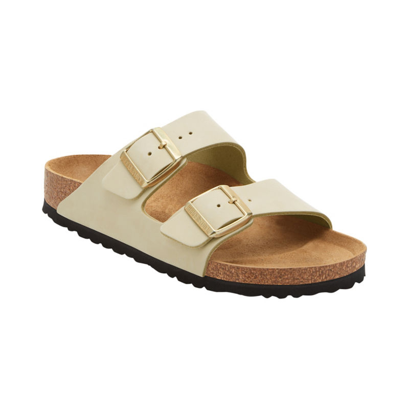 Birkenstock Women's Arizona Slim Fit Suede/Shearling Double Strap Sandals - Matcha