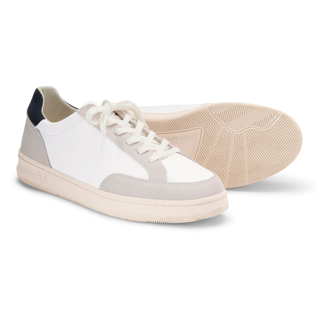 Clae Monroe Sneakers - WHITE LEATHER NAVY image number 0
