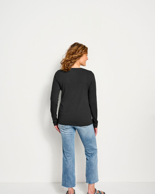 Perfect Long-Sleeve Crew - BLACK image number 3