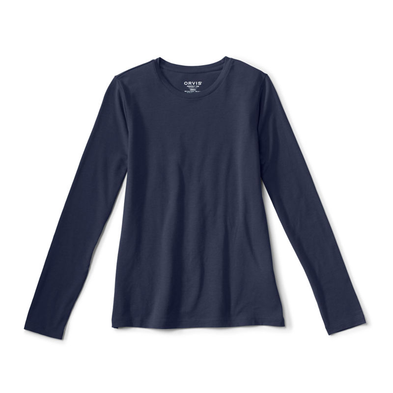 Perfect Long-Sleeve Crew - TRUE NAVY image number 3