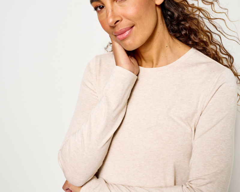 Perfect Long-Sleeve Crew - WHITE image number 2