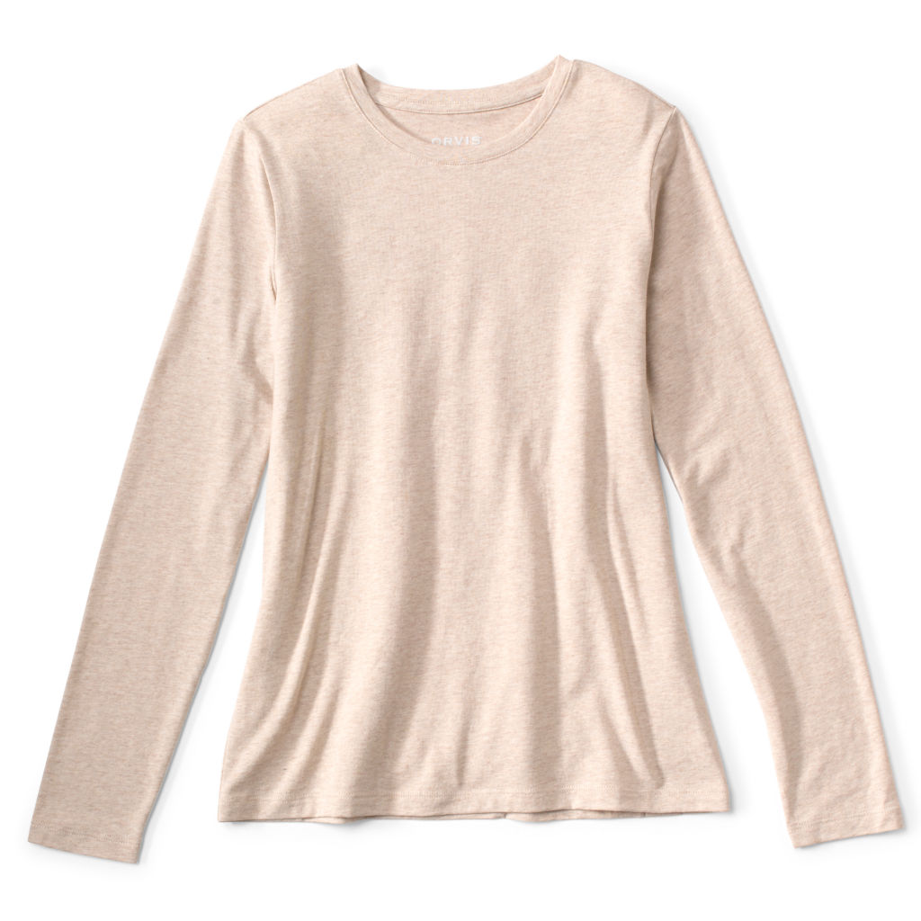 Perfect True Crew Long-Sleeved Tee - OATMEAL HEATHER image number 1