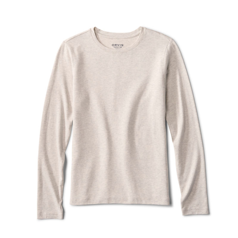 Perfect Long-Sleeve Crew - LIGHT GRAY HEATHER image number 0