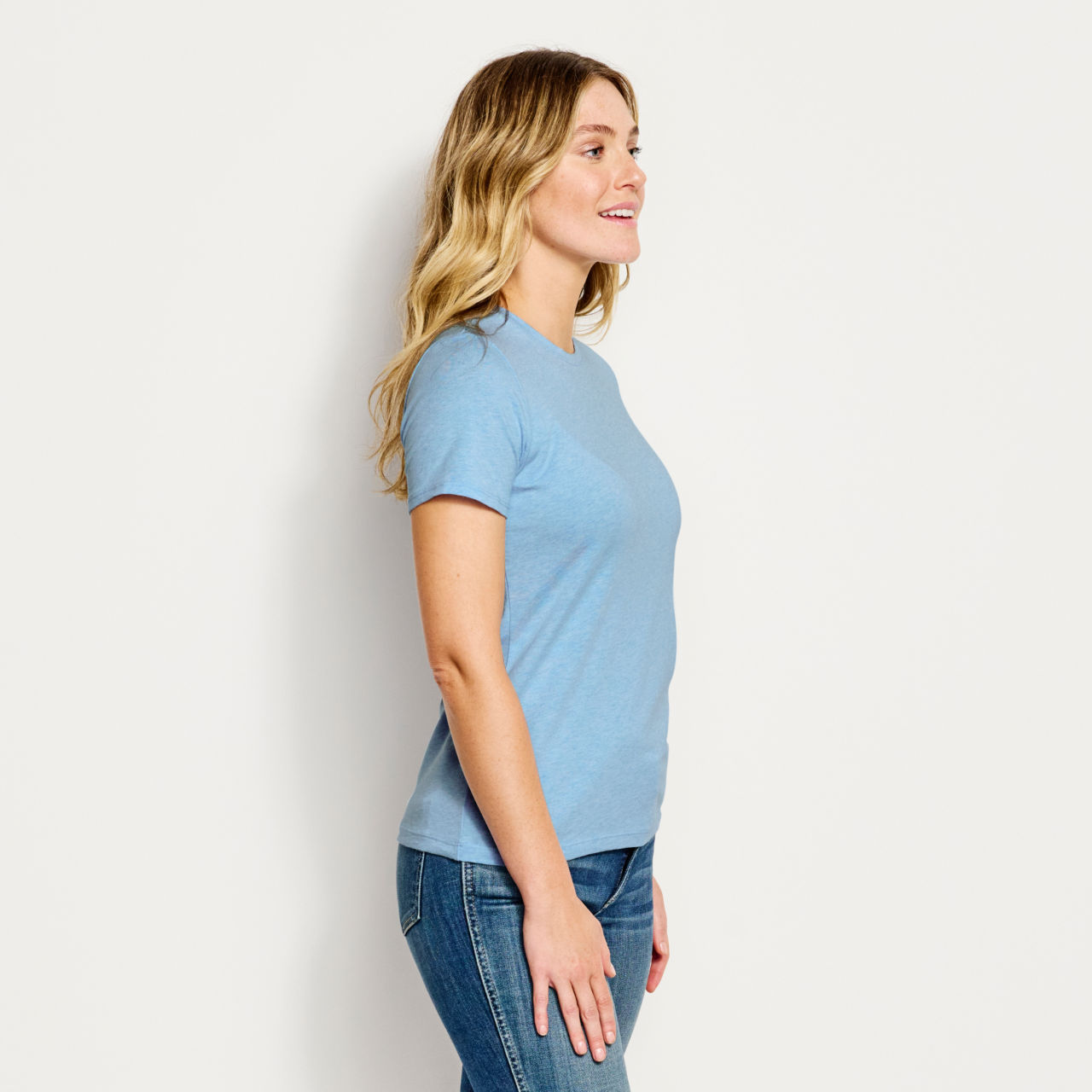 Perfect True Crew Short-Sleeved Tee - CLOUD BLUE HEATHER image number 1