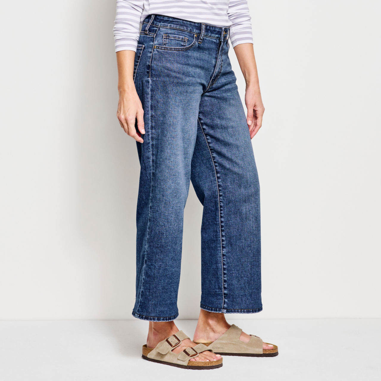 Kut from the Kloth® Charlotte Denim Wide-Crop Jeans - MED INDIGO HIRISE - EXCLUSIVE image number 1