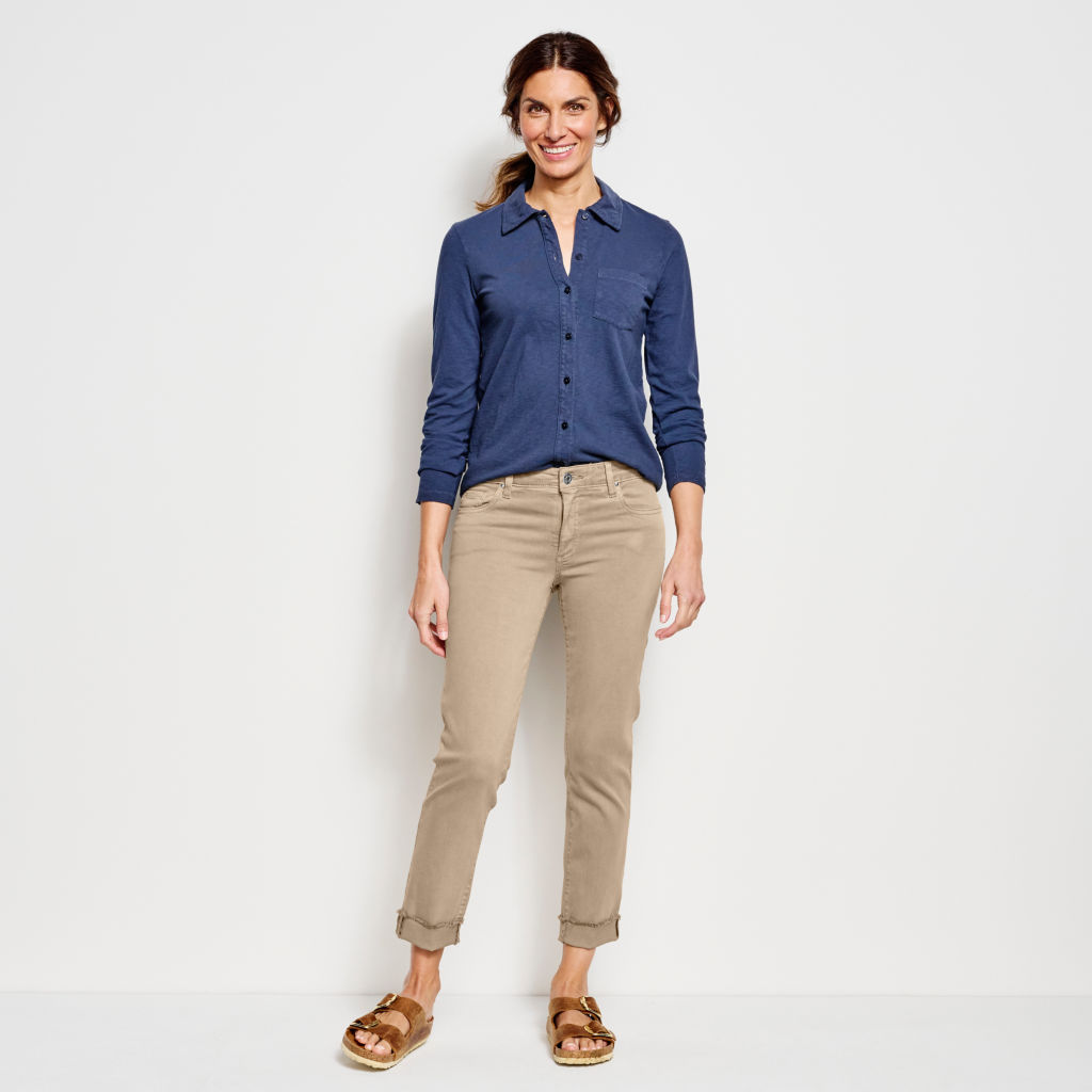 Kut from the Kloth® Stretch Twill Amy Crop - DESERT KHAKI EXCLUSIVE image number 3