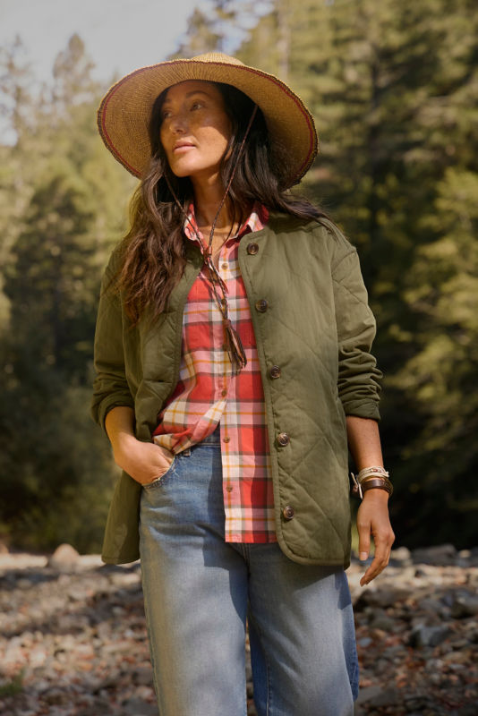 Classic Short-Sleeve Camp Shirt - PAPAYA PLAID image number 4