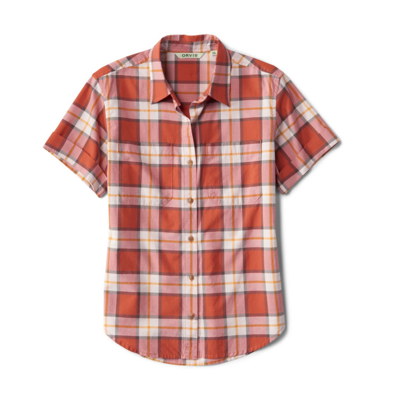 Classic Short-Sleeve Camp Shirt - PAPAYA PLAID image number 5