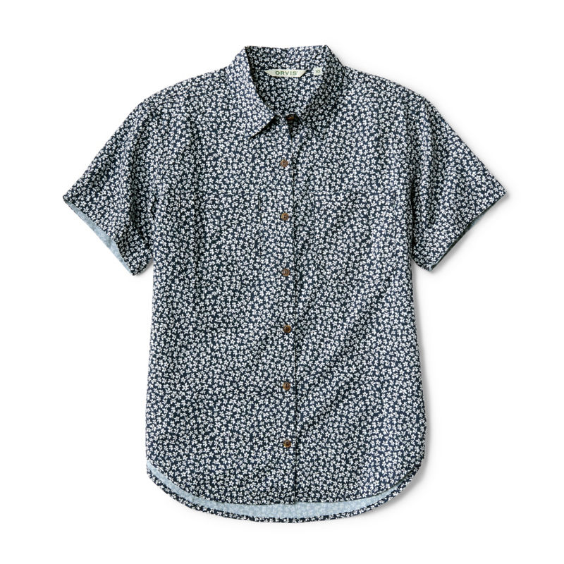 Classic Short-Sleeve Camp Shirt - NAVY DITSY FLORAL image number 0