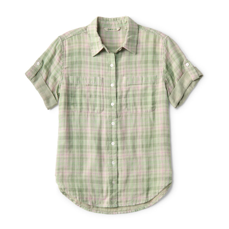 Plaid Gauze Short-Sleeve Camp Shirt - ALOE PLAID