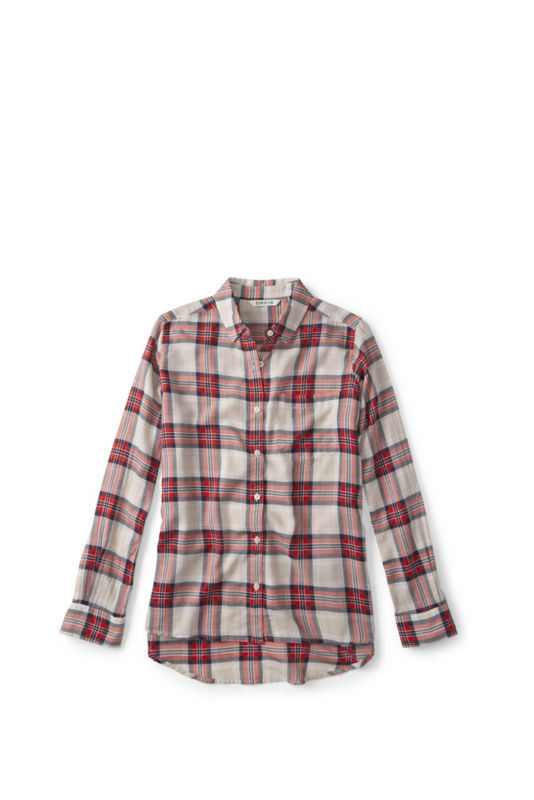 Everyday Lightweight Plaid Long-Sleeve Boyfriend Shirt - POPPY PLAID