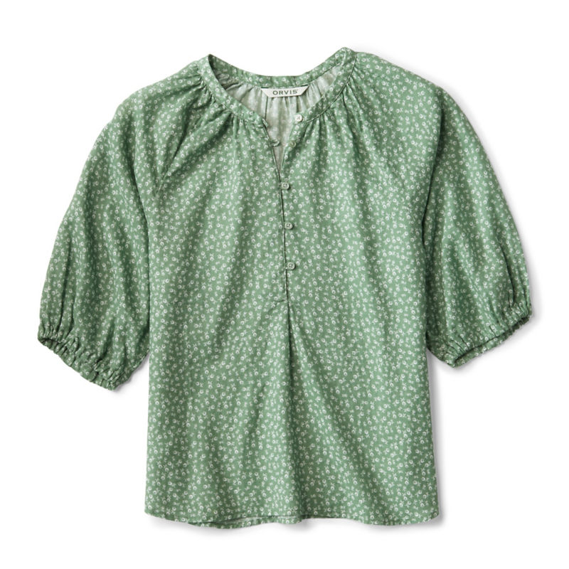 Lightweight Blouson-Sleeve Shirt - ALOE DITSY TULIP