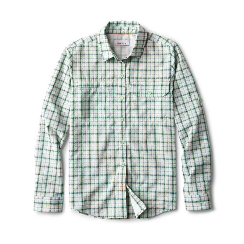 Women's Open Air Caster Plaid Long-Sleeve Shirt - JADE/PEACOCK