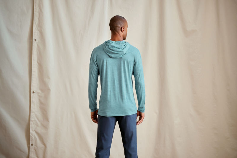 Men's Outbound Merino Hoodie - MINERAL BLUE HEATHER image number 4