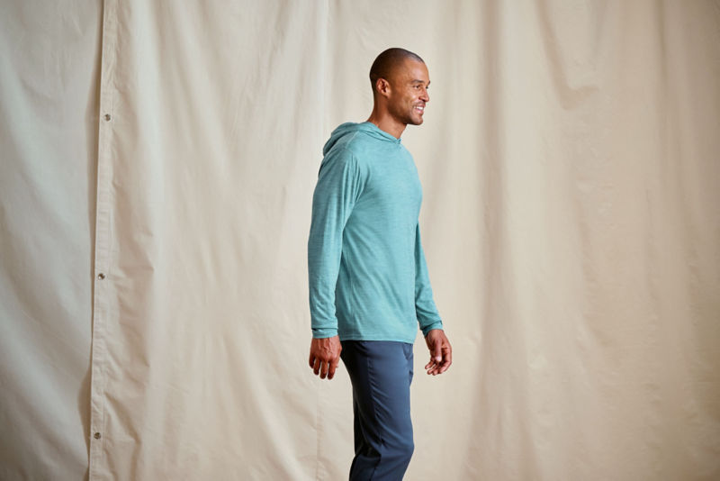 Men's Outbound Merino Hoodie - MINERAL BLUE HEATHER image number 3