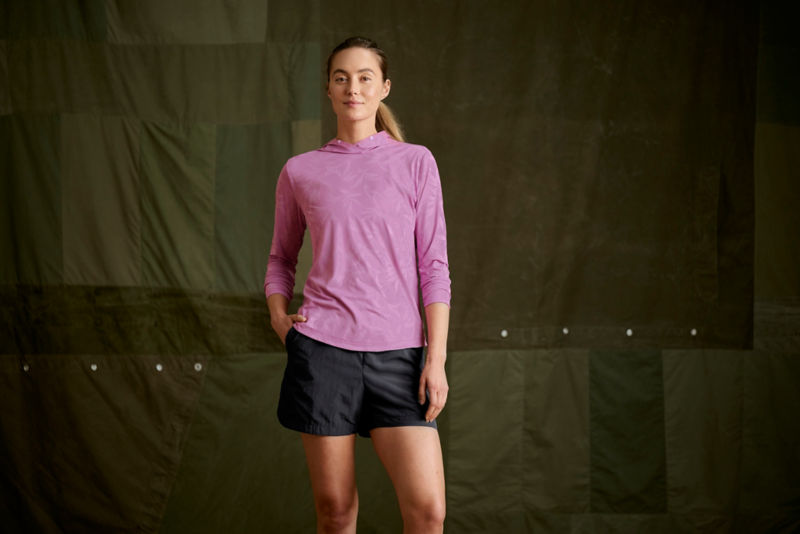 Women's Sun Defense Hoodie - LILAC STITCH LEAF