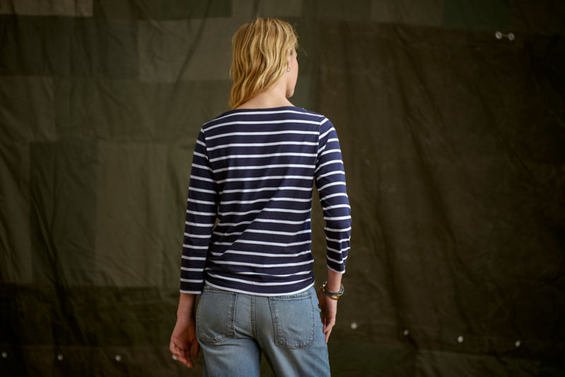 Perfect 3/4-Sleeve Boatneck Tee - TRUE NAVY image number 2