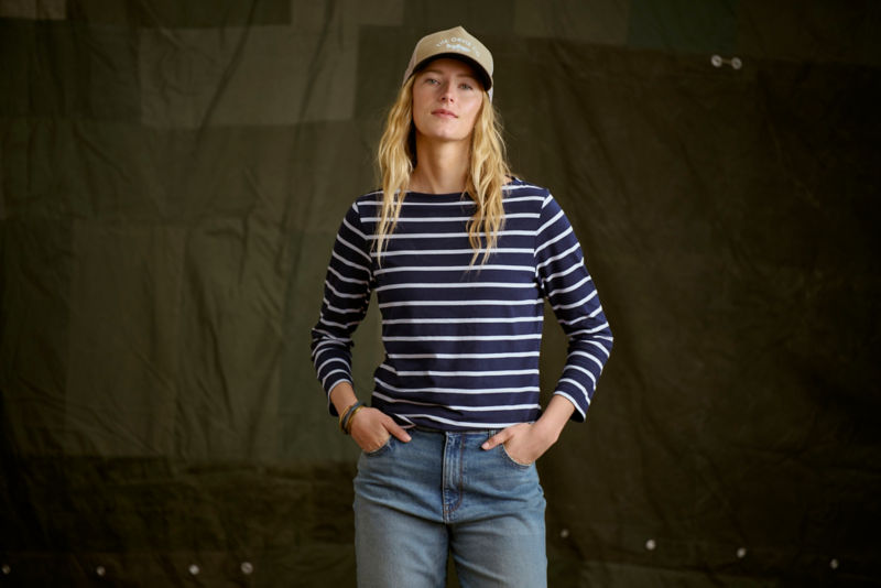 Perfect 3/4-Sleeve Boatneck Tee - TRUE NAVY image number 1