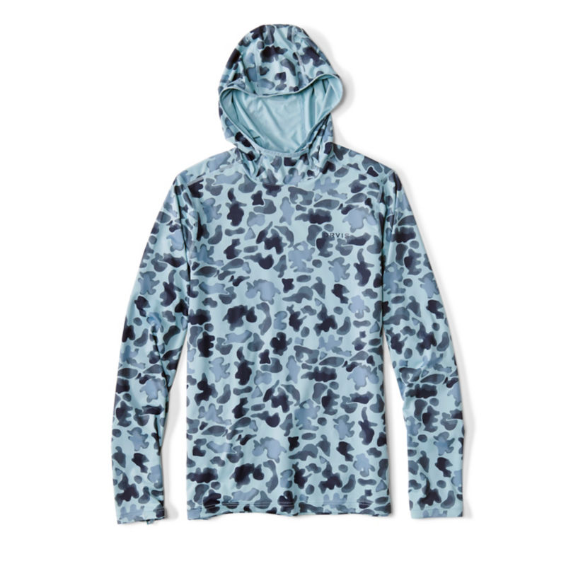 Men's Sun Defense Hoodie - BLUE WATERCOLOR CAMO image number 6