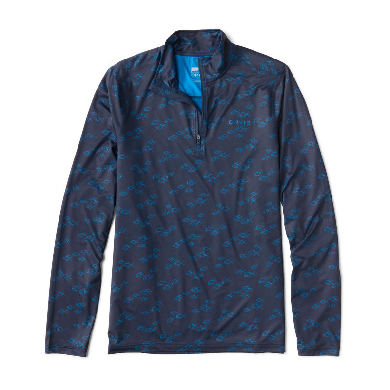 Men's Sun Defense 1/4-Zip - TRUE NAVY PERMIT image number 0