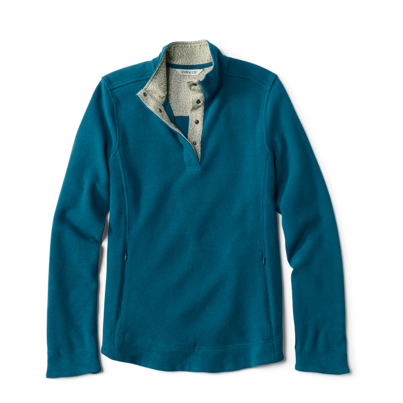 Signature Print-Trim Sweatshirt - BLUE LAGOON