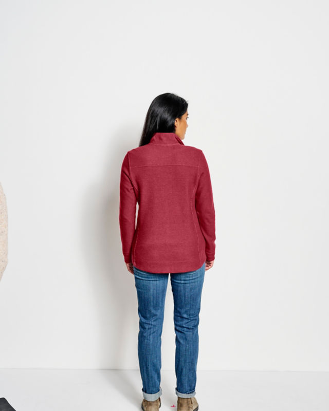 Signature Print-Trim Sweatshirt - CRIMSON image number 2