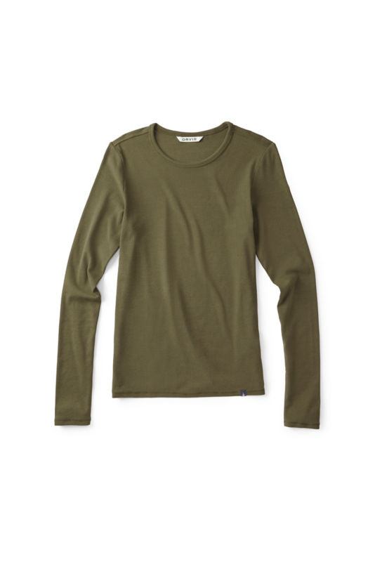 Ribbed Long-Sleeve Crew - TARRAGON image number 0
