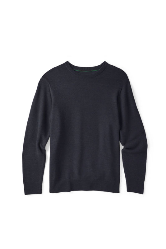 Merino Piqu&eacute; Crewneck Sweater - DARK NAVY image number 0