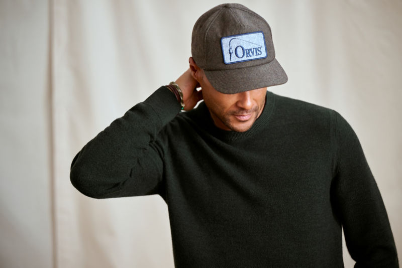 Merino Piqu&eacute; Crewneck Sweater - DARK NAVY image number 3