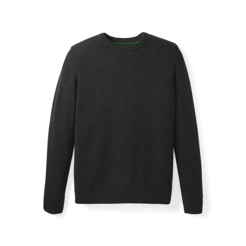 Merino Piqu&eacute; Crewneck Sweater - CHARCOAL HEATHER image number 3
