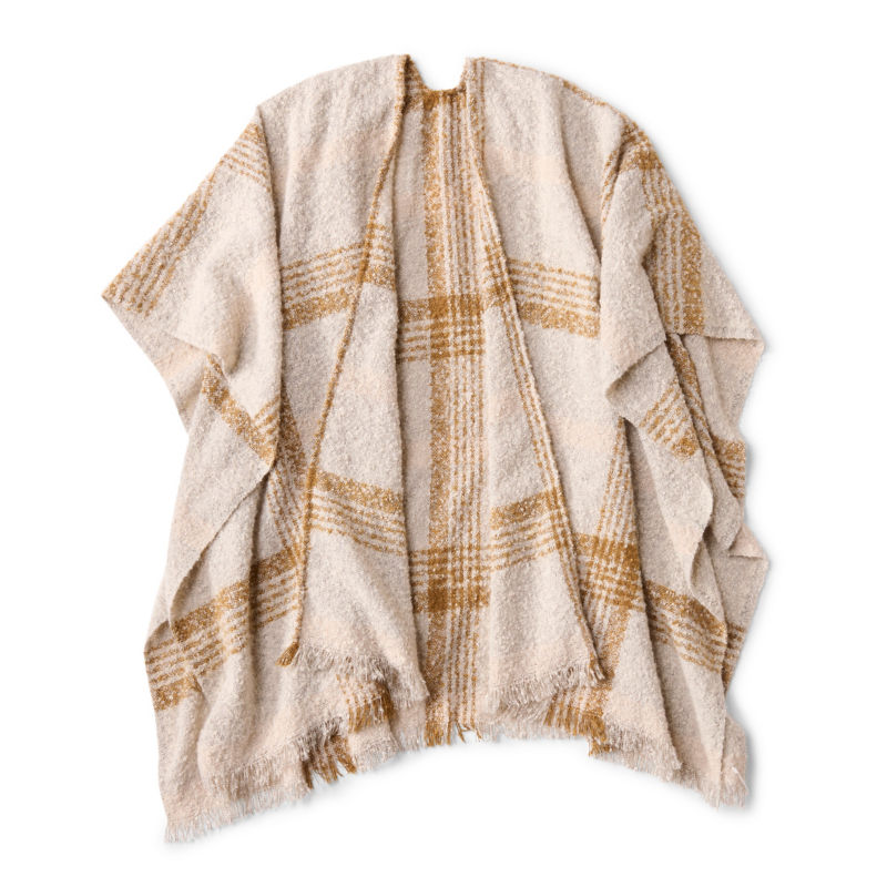 Boucl&eacute; Plaid Ruana - SNOW/FIELD KHAKI