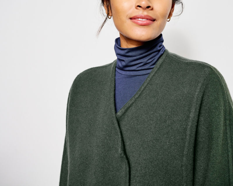 Boiled Wool Coatigan - BLACK image number 6