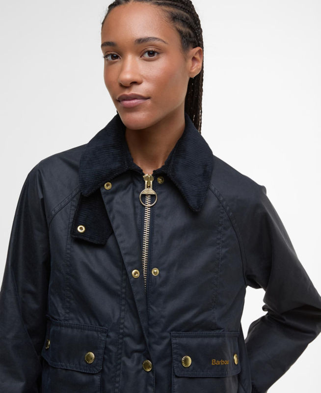 Barbour&reg; Cropped Beadnell Waxed Jacket - NAVY image number 2