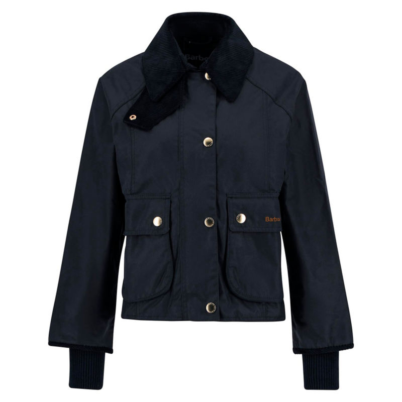 Barbour&reg; Cropped Beadnell Waxed Jacket - NAVY image number 6