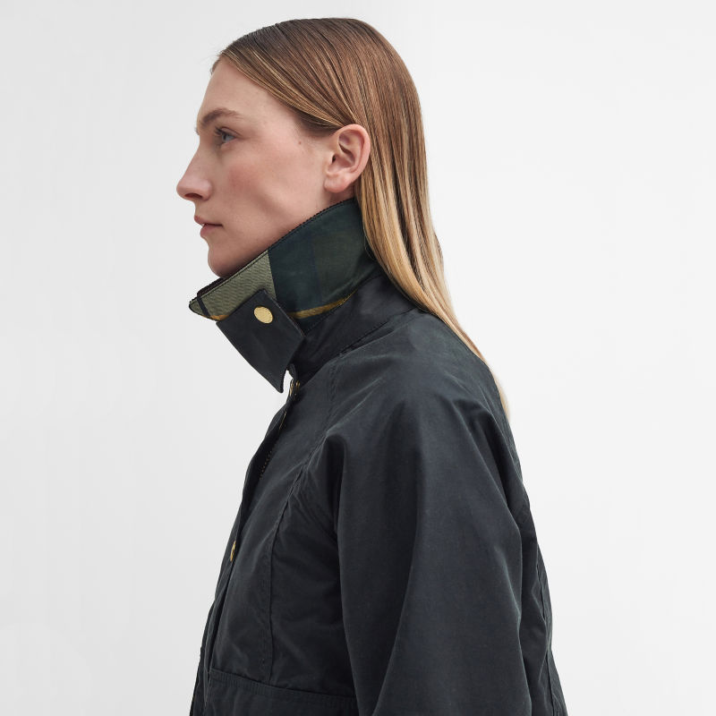 Barbour&reg; Cropped Beadnell Waxed Jacket - SAGE image number 3