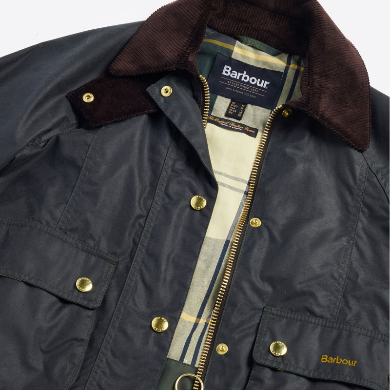 Barbour&reg; Cropped Beadnell Waxed Jacket - SAGE image number 6
