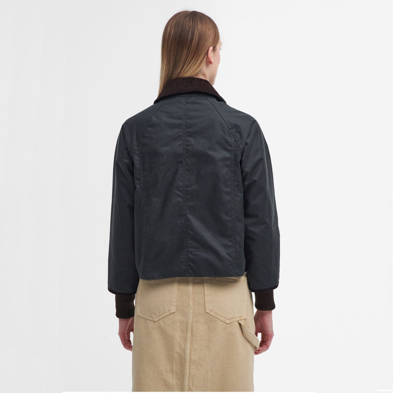 Barbour&reg; Cropped Beadnell Waxed Jacket - SAGE image number 5