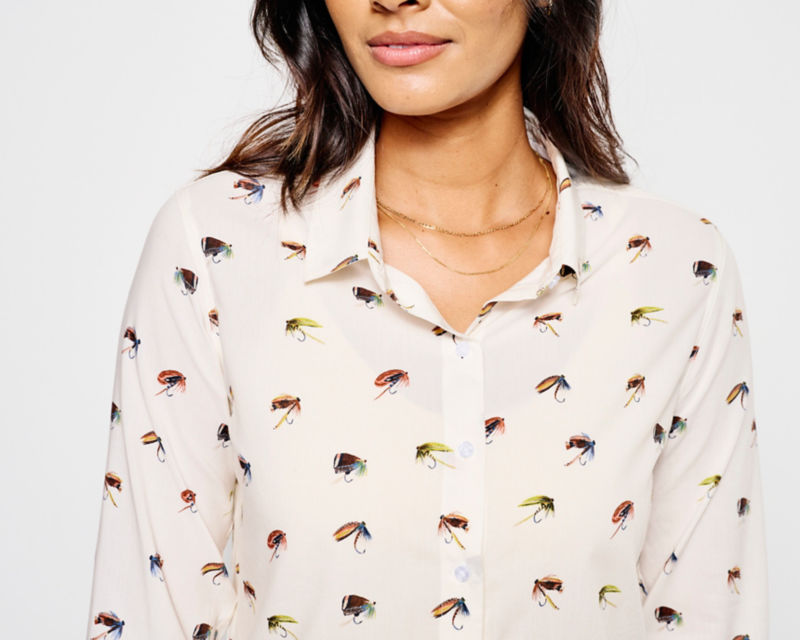 Orvis + Barbour&reg; Safari Shirt - CLOUD/FLIES PRINT image number 6
